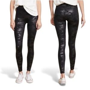 Spanx Black Camo High Waisted Leggings Stretch Compression Athleisure Shapewear